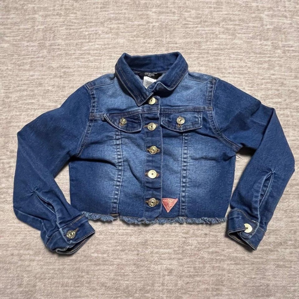 GUESS Kids Girls‎ Denim Jacket – Size M (5–6) – Cropped Jean Jacket